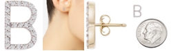 Wrapped Diamond Initial B Single Stud Earring (1/20 ct. t.w.) in 14k Gold, Created for Macy's